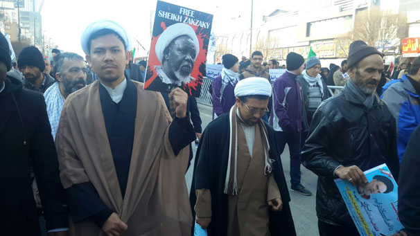 free zakzaky protest in mashhad